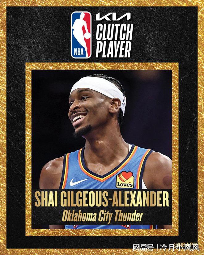 雷霆核心亚历山大荣膺最佳关键球员 文班亚马遭